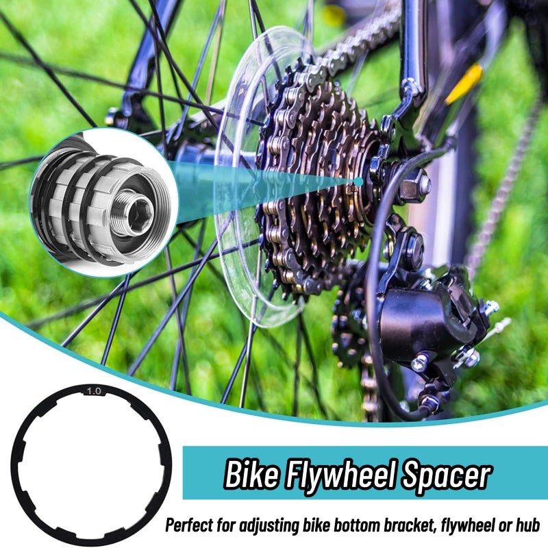 VGEBY Cassette Spacer 3 Pcs/Set, 3 Sizes Headset Spacer with Flywheel Hub Spacer (1mm+1.5mm+2mm) â€“ Cycling Bottom Bracket Axle Washer Gasket for Bicycle Freehub & Bottom Bracket - Image 5